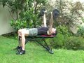 Chest workout - bench press with barbell - bodybuilding exercise